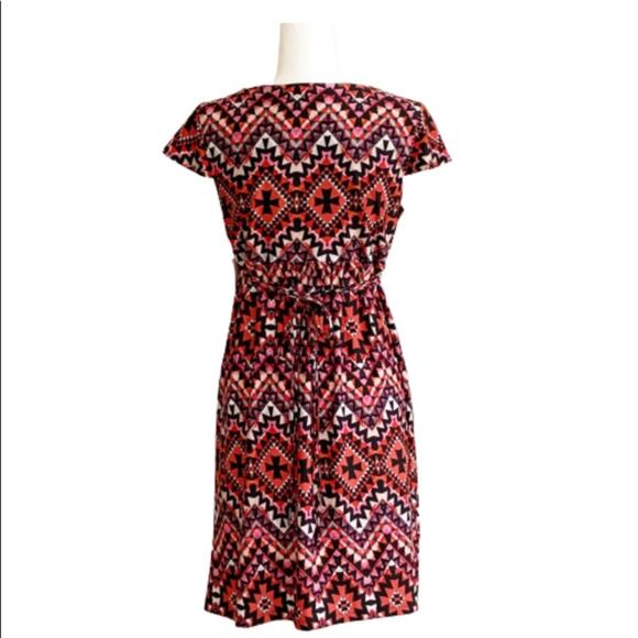 JohnPaulRichard Dress Petite Chevron Multicolored Cap Sleeve Casual Dress MP NEW - Picture 3 of 14